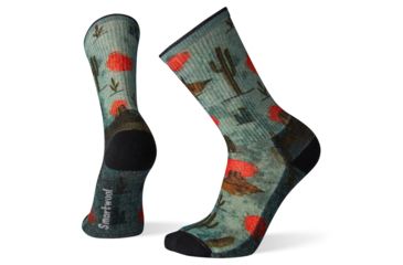 Image of Smartwool Hike Light Desert Solitaire Print Crew Socks - Mens, Frosty Green, Medium, SW001248B72-M