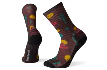 Image of Smartwool Hike Light Desert Solitaire Print Crew Socks - Mens, Woodsmoke, Large, SW001248B84-L