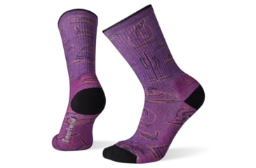 Image of Smartwool Hike Light Down the River Print Crew Socks - Womens, Desert Orchid, Large, SW001240C96-L