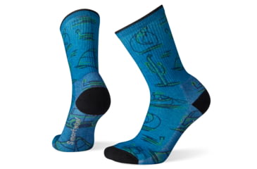 Image of Smartwool Hike Light Down the River Print Crew Socks - Womens, Oasis, Medium, SW001240D13-M