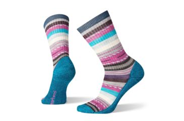Image of Smartwool Hike Light Margarita Crew Socks - Womens, Deep Marlin, Large, SW001396C51-L