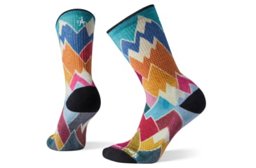 Image of Smartwool Hike Light Mountain Print Crew Socks - Womens, Multi Color, Small, SW001297150-S