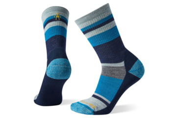 Image of Smartwool Hike Light Striped Crew Socks - Womens, Deep Navy, Small, SW001238092-S
