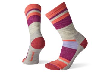 Image of Smartwool Hike Light Striped Crew Socks - Womens, Meadow Mauve, Large, SW001238A22-L