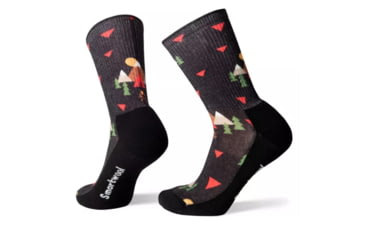 Image of Smartwool Hike Light Under The Stars Print Crew Socks - Mens, Black, Extra Large, SW001394001-XL