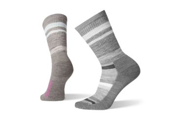 Image of Smartwool Hike Striped Light Crew Socks - Womens, Medium Gray, Small, SW001395052-S