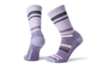 Image of Smartwool Hike Striped Light Crew Socks - Womens, Purple Mist, Small, SW001395A26-S