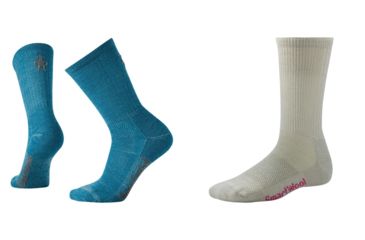 Image of Smartwool Hike Ultra Light Crew Socks - Women's, Glacial Blue, Oatmeal