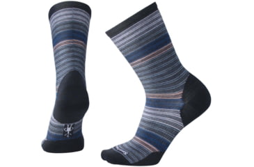 Image of Smartwool Horizon Strip Crew Socks - Womens, Deep Navy Heather, Large, SW006753108