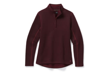 Image of Smartwool Hudson Trail Snap Pullover Fleece Sweater - Womens, Ruby, Medium, SW016344F42-M