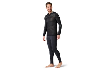 Image of Smartwool Intraknit Merino 200 1/2 Zip Hoodie - Mens, Black/White, Medium, SW011550960M