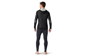 Image of Smartwool Intraknit Merino 200 1/2 Zip Hoodie - Mens, Black/White, Medium, SW011550960M