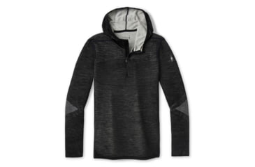 Image of Smartwool Intraknit Merino 200 1/2 Zip Hoodie - Mens, Black/White, Medium, SW011550960M
