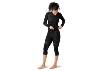 Image of Smartwool Intraknit Merino 200 3/4 Bottom - Womens, Black/White, Small, SW016263960S
