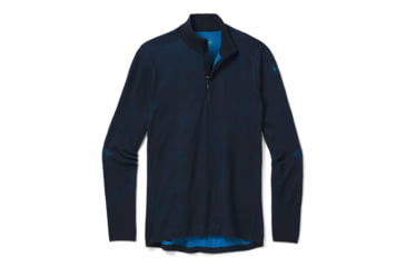 Image of Smartwool Intraknit Merino 200 Pattern 1/4 Zip - Mens, Deep Navy/Neptune Blue Camo, Medium, SW016408F28-M