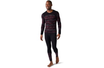 Image of Smartwool Intraknit Merino 200 Pattern Crew - Mens, Black Mountain Stripe, Large, SW016407G39L