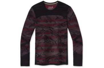 Image of Smartwool Intraknit Merino 200 Pattern Crew - Mens, Black Mountain Stripe, Large, SW016407G39L