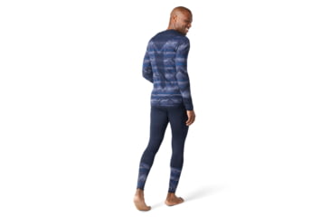 Image of Smartwool Intraknit Merino 200 Pattern Crew - Mens, Deep Navy Mountain Stripe, Small, SW016407F26-S