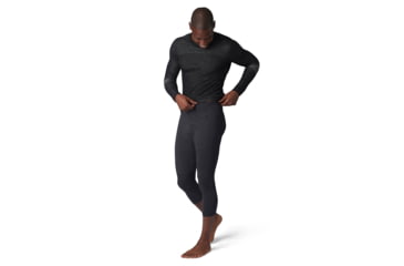 Image of Smartwool Intraknit Thermal Merino Base Layer 3/4 Bottom - Mens, Charcoal Heather/Black, 2XL, SW0168250111-XXL