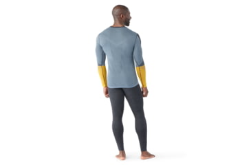 Image of Smartwool Intraknit Thermal Merino Base Layer Colorblock Crew - Mens, Charcoal/Honey Gold, Small, SW016453M371-S