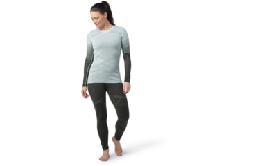 Image of Smartwool Intraknit Thermal Merino Base Layer Pattern Crew - Womens, J21 Bleached Aqua, Small, SW016412J21S