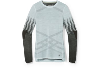 Image of Smartwool Intraknit Thermal Merino Base Layer Pattern Crew - Womens, J21 Bleached Aqua, Small, SW016412J21S