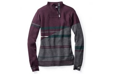 Image of Smartwool Isto Sport Stripe Sweater, Bordeaux H, Small, SW010203587S