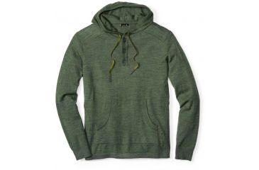 Image of Smartwool Kiva Ridge Stripe Henley Hoody - Men's-Light Loden Heather-Medium