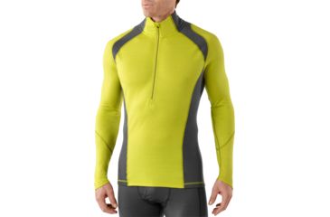 Image of Smartwool Lightweight Zip T Long Sleeve - Men's-X-Large-Glow Green