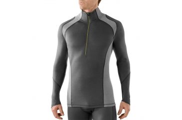 Image of Smartwool Lightweight Zip T Long Sleeve - Men's-X-Large-Graphite/Alloy