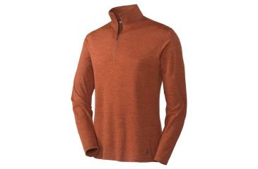 Image of Smartwool Lightweight Zip T Long Sleeve - Men's-Sienna Heather-Large