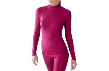 Image of Smartwool Lightweight Zip T Long Sleeve - Women's-Large-Berry