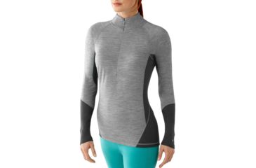 Image of Smartwool Lightweight Zip T Long Sleeve - Women's-X-Small-Silver Grey
