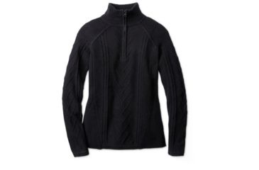 Image of Smartwool Marquette Half Zip Sweater - Womens, Black, Extra Small, SW000100001XS