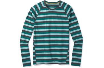 Image of Smartwool Merino 150 Baselayer Long Sleeve - Mens, Pacific Stripe, Large, SW016042D55-L