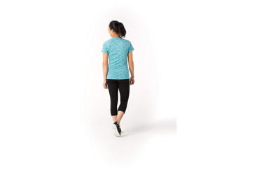 Image of Smartwool Merino 150 Baselayer Print Short Sleeve - Womens, Nile Blue, Medium, SW016161B46-M