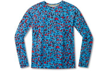 Image of Smartwool Merino 150 Long Sleeve Baselayer - Mens, Ocean Blue/Balabar Print, 2XL, SW016042D73-Ob/BP-XXL
