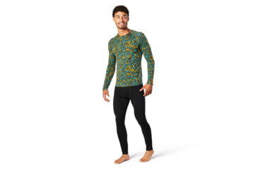 Image of Smartwool Merino 150 Long Sleeve Baselayer - Mens, Pine Gray/Balabar Print, Extra Large, SW016042D74-PG/BP-XL
