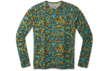 Image of Smartwool Merino 150 Long Sleeve Baselayer - Mens, Pine Gray/Balabar Print, Extra Large, SW016042D74-PG/BP-XL