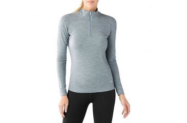 Image of Smartwool Merino 250 Base Layer 1/4 Zip, Blue Ice Heather, Medium, SW0NP221557M