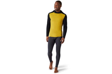 Image of Smartwool Merino 250 Baselayer Hoodie - Mens, Golden Olive/Black, Medium, SW016359H16M