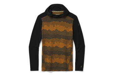 Image of Smartwool Merino 250 Baselayer Hoodie - Mens, Military Olive Mountain Scape/Black, Medium, SW016359E81-M