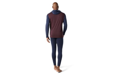 Image of Smartwool Merino 250 Baselayer Hoodie - Mens, Woodsmoke Heather/Deep Navy, Large, SW016359E61-L