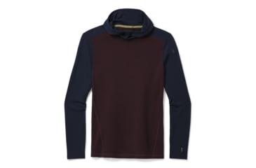 Image of Smartwool Merino 250 Baselayer Hoodie - Mens, Woodsmoke Heather/Deep Navy, Large, SW016359E61-L