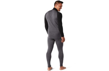 Image of Smartwool Merino 250 Baselayer Pattern 1/4 Zip - Mens, Black/Medium Grey, Small, SW0NP616D85