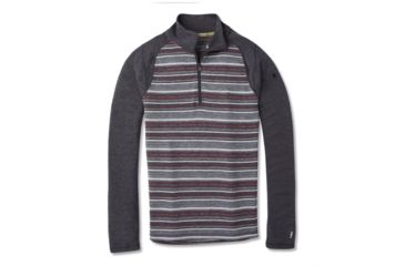 Image of Smartwool Merino 250 Baselayer Pattern 1/4 Zip - Mens, Charcoal Margarita, 2XL, SW0NP616C13-XXL