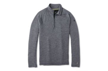 Image of Smartwool Merino 250 Baselayer Pattern 1/4 Zip - Mens, Medium Gray Tick Stitch, 2XL, SW0NP616B99-XXL