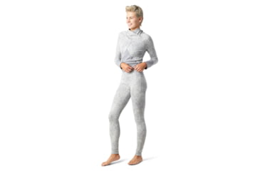 Image of Smartwool Merino 250 Baselayer Pattern Bottom - Womens, Light Gray Traced Dahlia, Medium, SW019243E41-M
