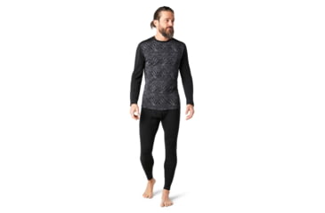 Image of Smartwool Merino 250 Baselayer Pattern Crew - Mens, Black Bryan Iguchi Mountains, 2XL, SW016351F21-XXL