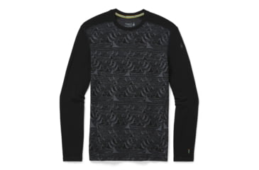 Image of Smartwool Merino 250 Baselayer Pattern Crew - Mens, Black Bryan Iguchi Mountains, 2XL, SW016351F21-XXL